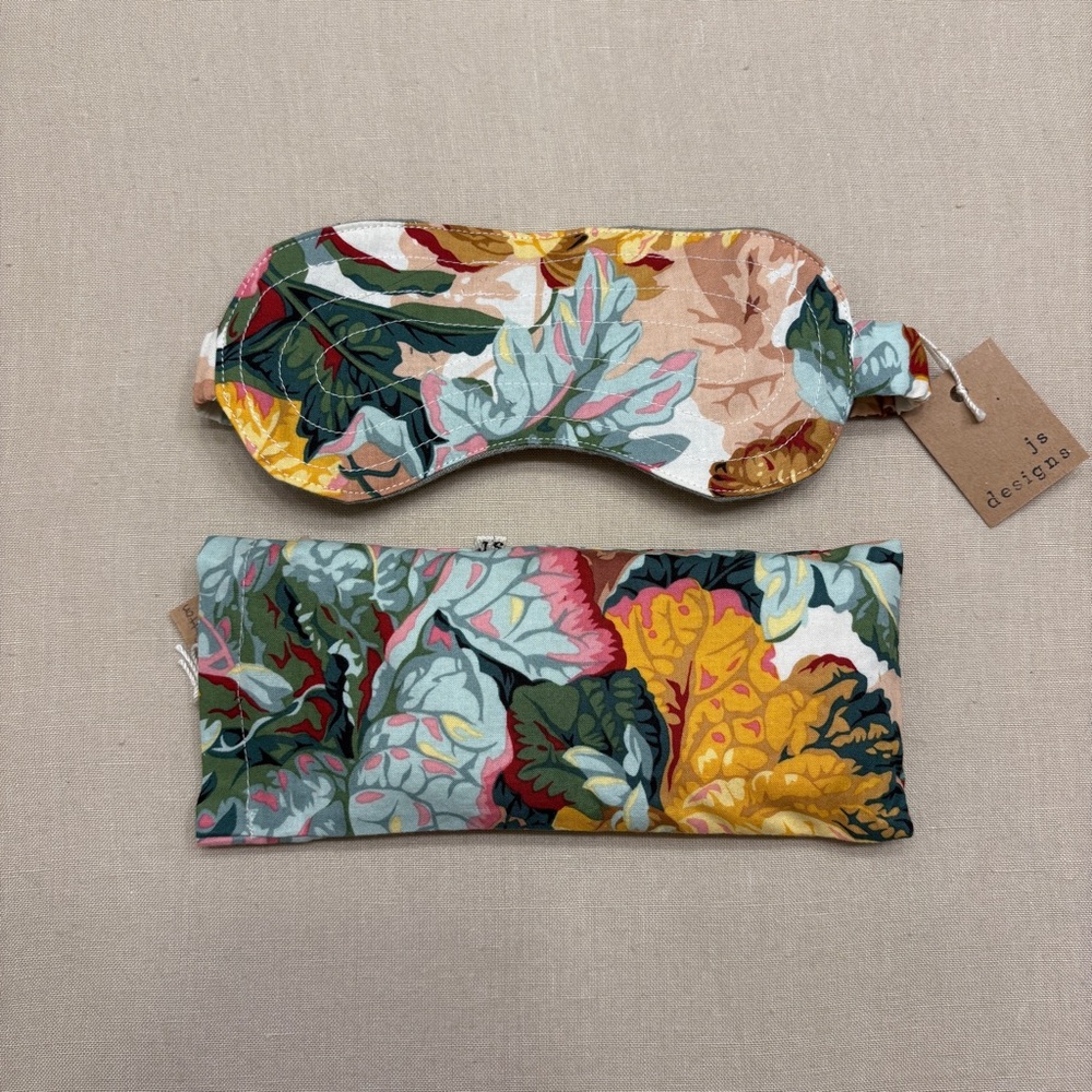 Floral Sleep Mask and Comfort Eye Pillow Set NWT